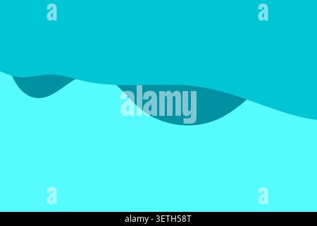 Modern flat design illustration with soft aquatic color tones, elegant wavy shapes creating depth without shadows, clean aesthetic for corporate brand Stock Vector