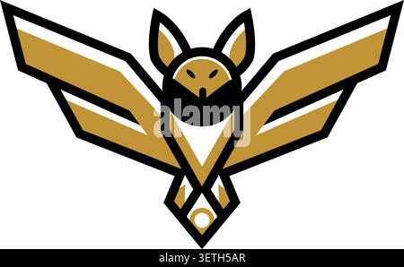 Powerful Eagle Wings Emblem Representing Strength, Freedom and Technology Stock Vector