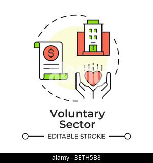Voluntary sector multi color concept icon Stock Vector