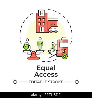 Equal access multi color concept icon Stock Vector