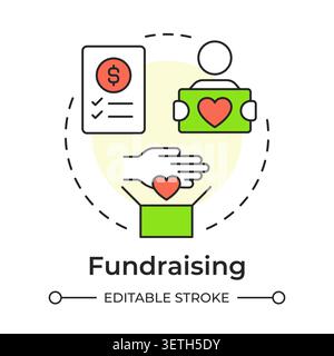 Fundraising multi color concept icon Stock Vector