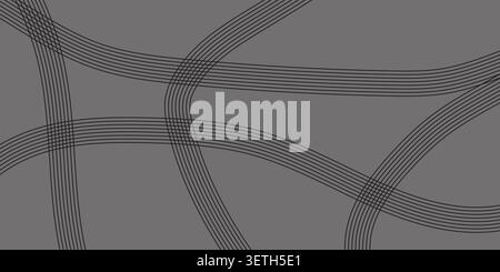 Abstract design features interwoven black lines, creating a subtle texture. horizontal and vertical elements form a dynamic, flowing composition. dark Stock Vector