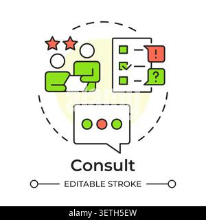 Consult multi color concept icon Stock Vector