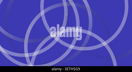 Abstract blue background with white intertwined concentric circles, modern graphic design element, elegant pattern, decorative curves Stock Vector