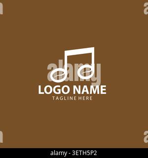 Minimalist logo combining coffee bean and musical note symbolizing music cafe or related services Stock Vector
