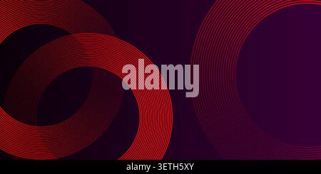 Abstract background featuring swirling red concentric circles, dark gradient, smooth lines, modern graphic design, dynamic composition Stock Vector