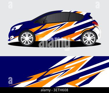 Car wrap decal designs Abstract modern racing and sport background for racing livery Stock Vector