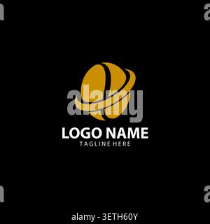 coffee bean planet logo Design vector Stock Vector