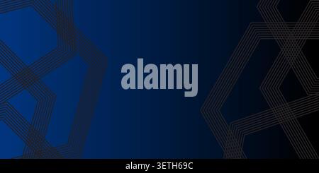 Sophisticated navy blue gradient featuring structural line art for business layouts. Minimalist technical backdrop with overlapping polygons creating Stock Vector
