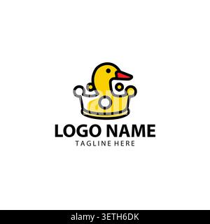 duck crown logo Design vector Stock Vector