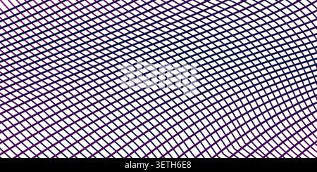 Intricate mesh background composed of overlapping thin lines forming diagonal grid structure with deep blue and magenta color transitions for sophisti Stock Vector