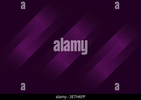 Abstract background with luminous pink lines crossing diagonally on dark purple surface. Modern digital art design. Stock Vector