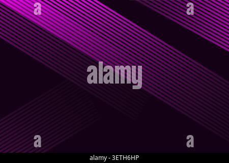Elegant composition of parallel neon lines with gradient effects and sharp perspectives on black backdrop suitable for tech covers and futuristic user Stock Vector