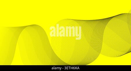 Abstract flowing wave lines create dynamic and modern background, ideal for technology, science, and digital art projects, featuring a sleek and minim Stock Vector