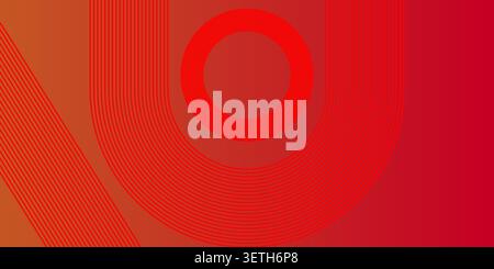 Abstract dark red background featuring elegant curved red lines on left side, offering a modern and minimalist aesthetic for various projects. Stock Vector