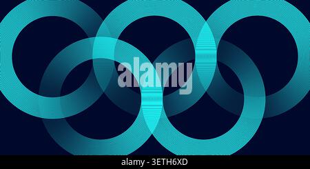Geometric shapes in red, forming interconnected patterns. Abstract design with linear elements and a warm orange-red gradient background. Stock Vector