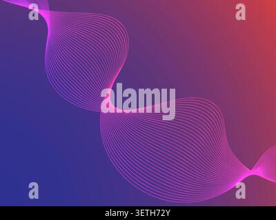 Abstract dark background featuring a sophisticated interplay of white wavy lines, creating a sense of dynamic flow and modern elegance, perfect for va Stock Vector