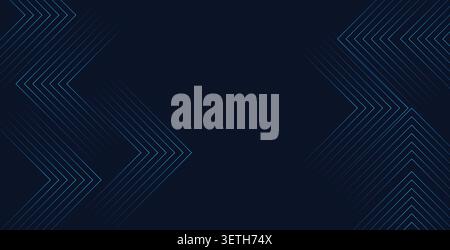 Swirling lines in bright blue create an abstract design. Interconnected curves and spirals create dynamic visual flow. Dark blue backdrop enhances gra Stock Vector