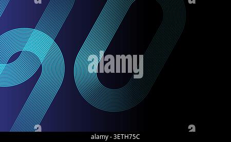Stylish abstract background with overlapping turquoise bands creating fluid motion. Professional minimalist design perfect for corporate branding and Stock Vector