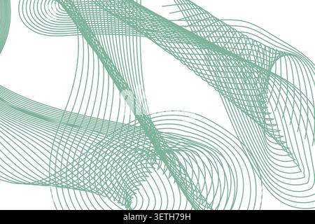 Dynamic composition featuring thin magenta lines. Smooth transitions between deep blue and vibrant purple colors. Fluid motion graphics style for web Stock Vector