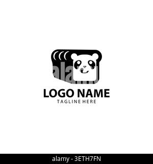 Bear logo with Bread bakery logo design template Stock Vector