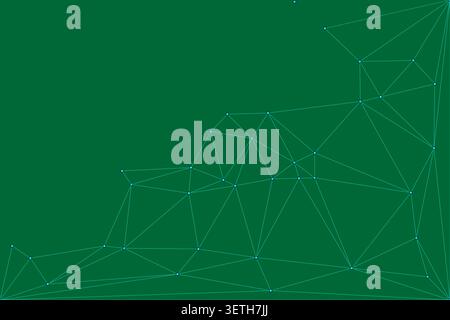 Elegant dark green geometric backdrop showing web of interconnected dots. Professional graphic design for corporate presentations and technical backgr Stock Vector