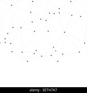 Abstract network structure with interconnected nodes and lines, representing data transmission, digital communication, and global connectivity. Geomet Stock Vector