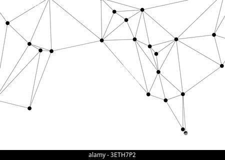 Modern digital background features geometric web of lines and points, symbolizing communication and interconnectedness in a tech-driven world, minimal Stock Vector