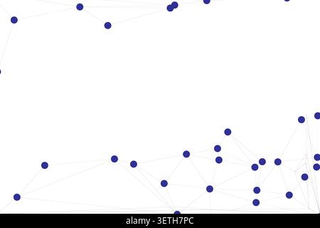 Abstract background with blue connecting dots and lines forming a geometric network. ideal for technology, data, or communication concepts. Stock Vector
