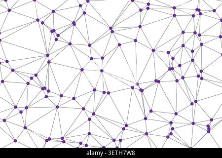 Abstract geometric network with blue lines on white background. Modern low poly mesh pattern design creates dynamic visual texture for various creativ Stock Vector