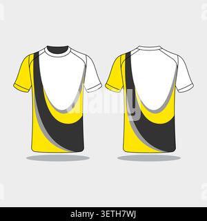 Abstract sports black and yellow grunge liquify background for jersey design Stock Vector