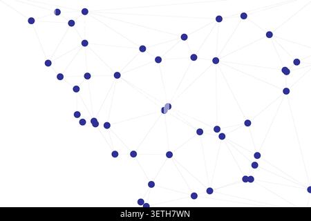 High key abstract design showing connected circles and triangular patterns symbolizing social network structures organizational maps and collaborative Stock Vector