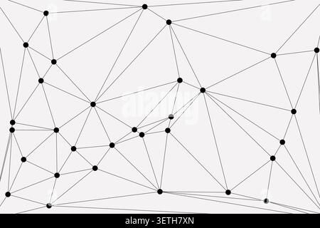Detailed geometric pattern with many connected dots and lines. Abstract network illustration. Complex design. Stock Vector