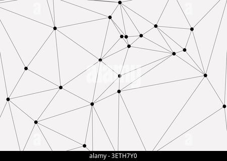 Scientific visualization of data points and connecting lines. Minimalist abstract composition for technical presentations engineering projects softwar Stock Vector