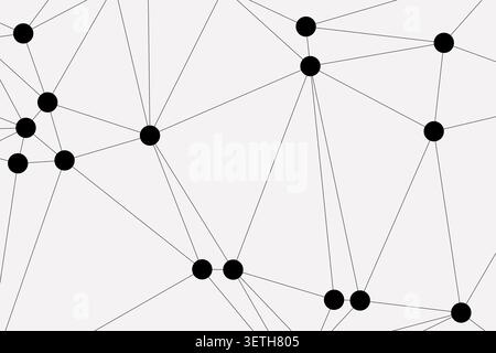 Dense abstract geometric pattern created with numerous black dots and connecting lines. Detailed network structure on light background. Stock Vector