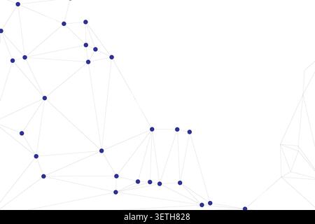 Geometric pattern of interconnected nodes, digital network concept, clean modern design, abstract background illustration Stock Vector
