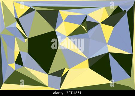 Elegant triangular pattern with pale pastel tones and deep olive accents forming sophisticated architectural structure suitable for modern branding ma Stock Vector