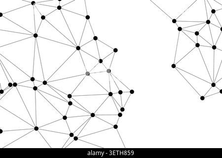 Modern technical backdrop showing complex interconnectivity between points. High tech scientific visualization of data flow. Clean geometric arrangeme Stock Vector