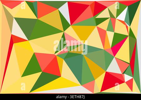 Warm toned abstract geometric background showcases pleasant polygons. Dynamic low poly triangular shapes create modern visual. Harmonious colors form Stock Vector