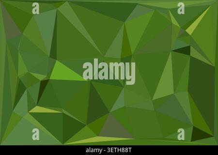 Abstract geometric background in shades of green. Low poly art created with triangles and polygons. Ideal for nature inspired or sophisticated designs Stock Vector