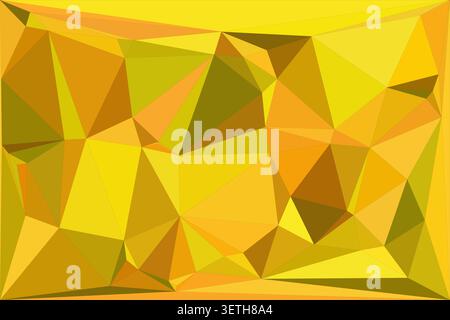 golden abstract geometric design with shades of yellow and orange, polygonal shapes, background texture. Stock Vector