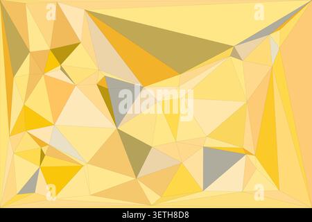 Warm yellow and gold abstract geometric background, subtle grey accents. Low poly triangular pattern, contemporary design with earthy tones and soft l Stock Vector