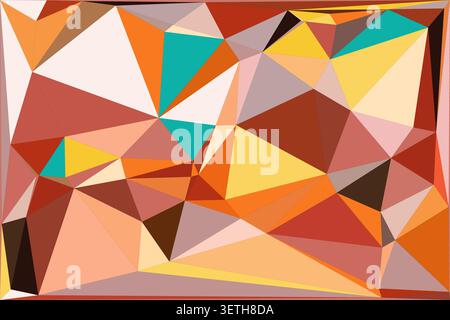 Energetic low poly illustration with sunny yellow and earthy brown tones. Sharp polygonal shards create a dynamic summer feel. Versatile digital art f Stock Vector