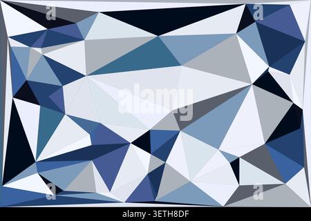 Modern digital art featuring sharp crystalline shapes. Dynamic composition of overlapping triangles and polygonal facets. Professional mosaic design s Stock Vector