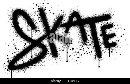 Graffiti Skate text sprayed in black over white. Stock Vector