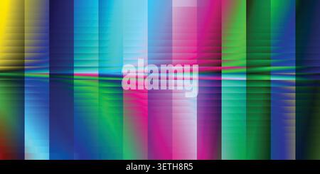Colorful abstract digital glitch background with vertical stripes and scanlines Stock Vector