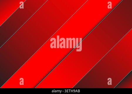 Bold scarlet and dark red slanting panels. Contrasting thin cyan borders. Dramatic depth with sharp shadows. Masculine geometric style. Intense color Stock Vector