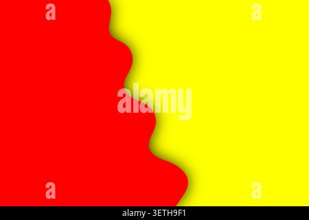 Dynamic abstract background featuring wavy shapes in vibrant red and yellow. Modern art, fluid lines, graphic design, artistic backdrop, smooth transi Stock Vector