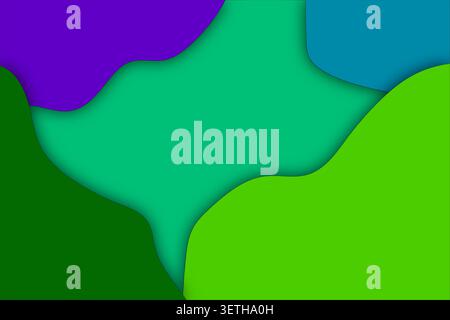 Abstract background with vibrant layered organic shapes in diverse colors, featuring subtle shadows. Dynamic and modern design perfect for various cre Stock Vector