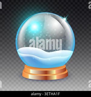 Glass sphere glows with soft blue light Stock Vector